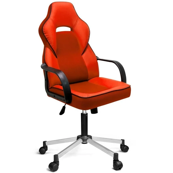 Türksit İnka Yönetici ve Oyuncu Koltuğu Plastik Kol Ve Metalik Gri Boyalı Ayaklı Turuncu ürün görseli