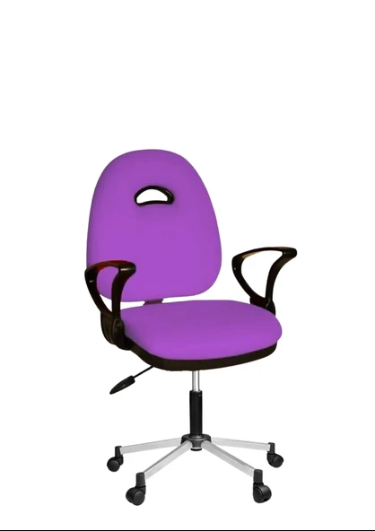 Türksit Kozmo Yönetici Çalışma Koltuğu Metalik Gri Boyalı Ayak Lila