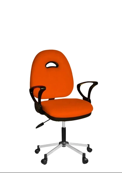 Türksit Kozmo Yönetici Çalışma Koltuğu Metalik Gri Boyalı Ayak Turuncu