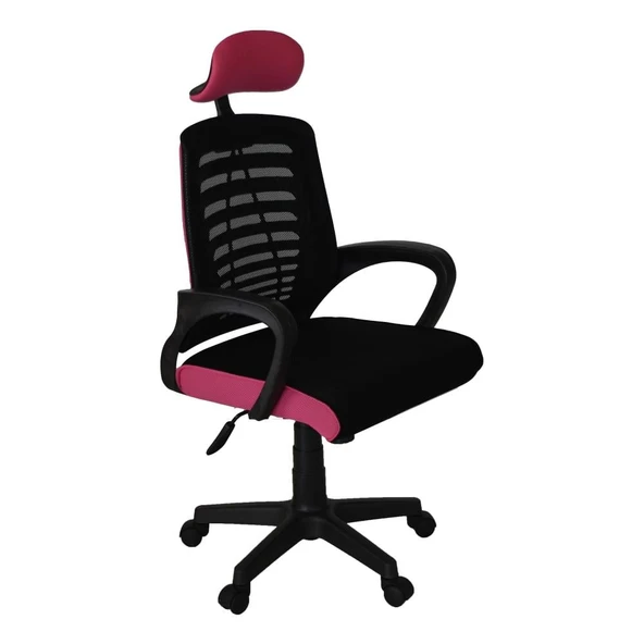 Türksit Karizma File Müdür Koltuğu Plastik Ayak Siyah-Pembe