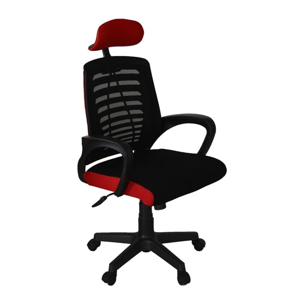 Türksit Karizma File Müdür Koltuğu Plastik Ayak Siyah-Kirmizi