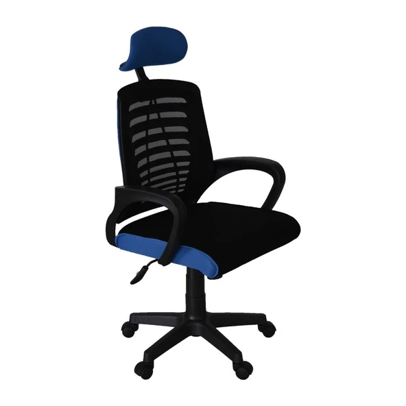 Türksit Karizma File Müdür Koltuğu Plastik Ayak Siyah-Mavi