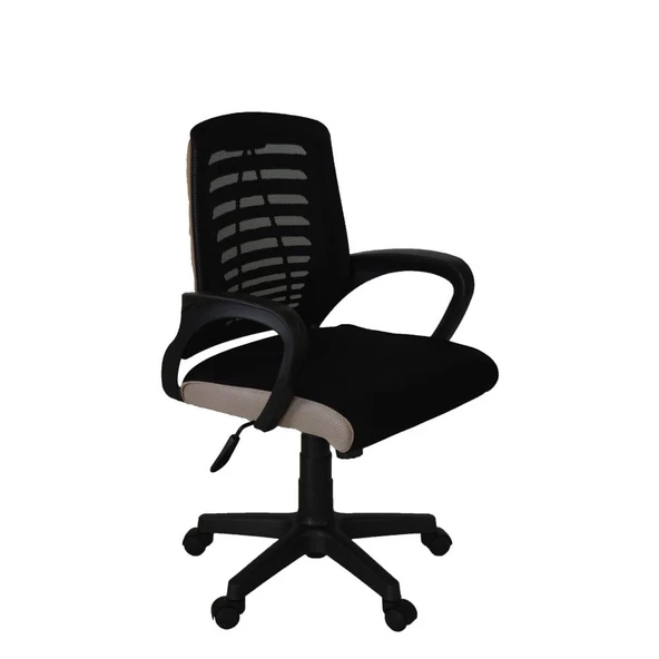 Türksit Karizma File Çalişma Koltuğu Plastik Ayak Siyah -Krem