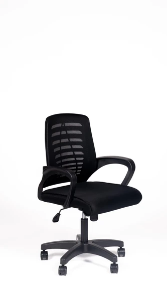 Türksit Karizma File Çalişma Koltuğu Plastik Ayak Siyah- Siyah