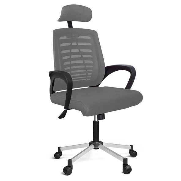 Türksit Karizma File Müdür Koltuğu Metalik Gri Boyalı Ayak Gri