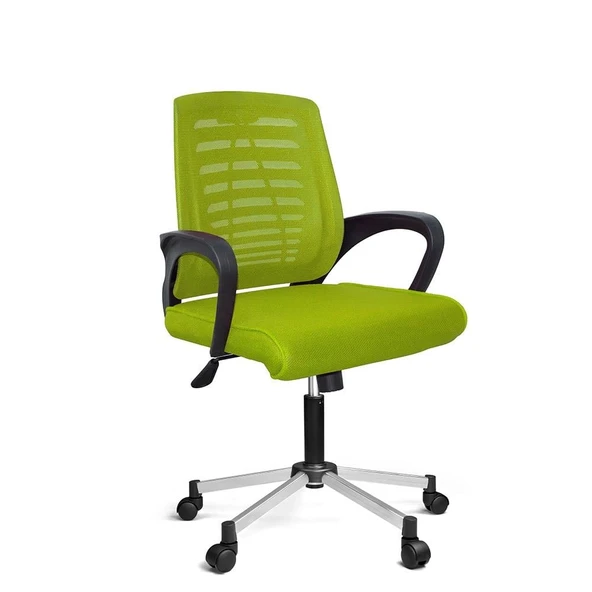 Türksit Karizma File Çalişma Koltuğu Metalik Gri Boyalı Ayak Yeşil