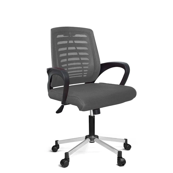 Türksit Karizma File Çalişma Koltuğu Metalik Gri Boyalı Ayak Gri