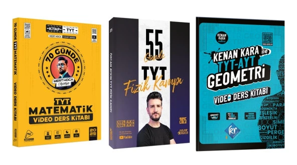 Parlayan Projeler 2025 Tyt Fizik Özcan Aykın + Mert Hoca Matematik + Kenan Kara Geometri Kampı 3 Kitap
