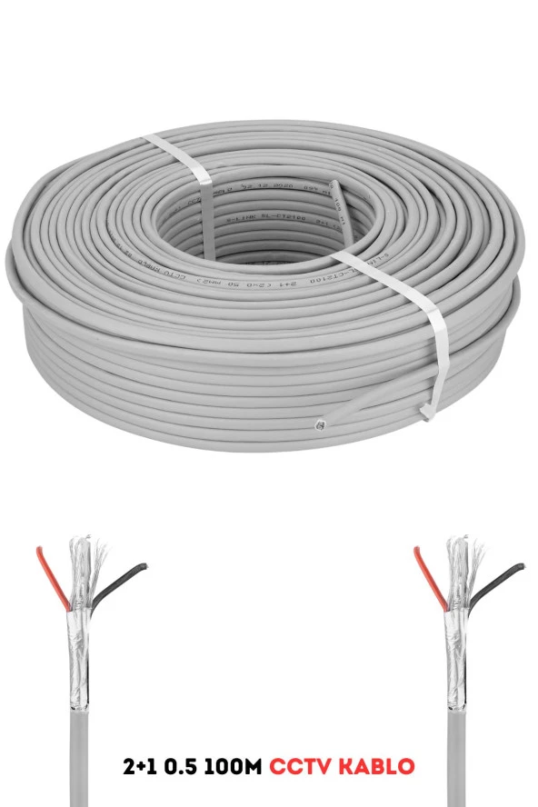 FURY 2+1 0.5 mm 100 Metre Cctv Kablo Güvenlik Kamera Kablosu - 3