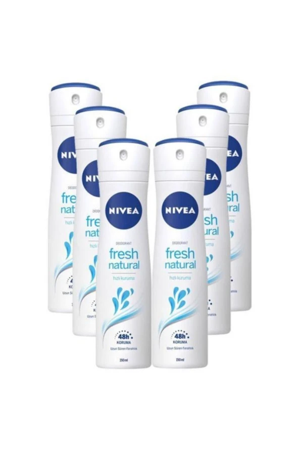 Nivea Fresh Natural Kadın Sprey Deodorant*6 Adet Avantajlı Paket