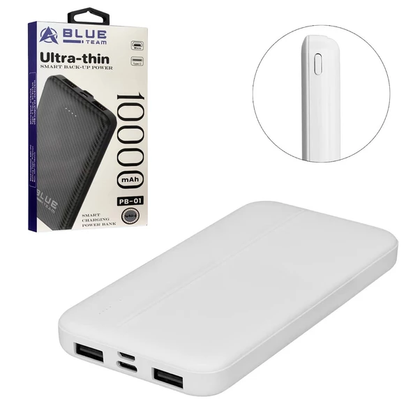 Powerbank 10000 Mah 2xusb Micro Type-C Girişli Blue Team Pb-01