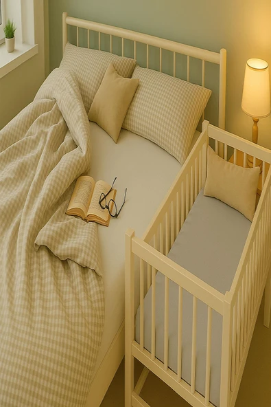 3 Adet 40 x 80 + 10 cm Anne Yanı Lastikli Penye Kumaş Bebek Çarşafı - Resim 8