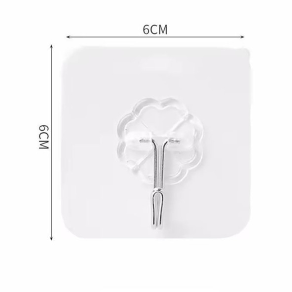 5'li Paket Pratik Şeffaf Yapışkanlı Askılar, Su ve Yağ Dayanıklı - Ağır Yük Taşıma Kapasitesi, Mutfak ve Banyo İçin - 5