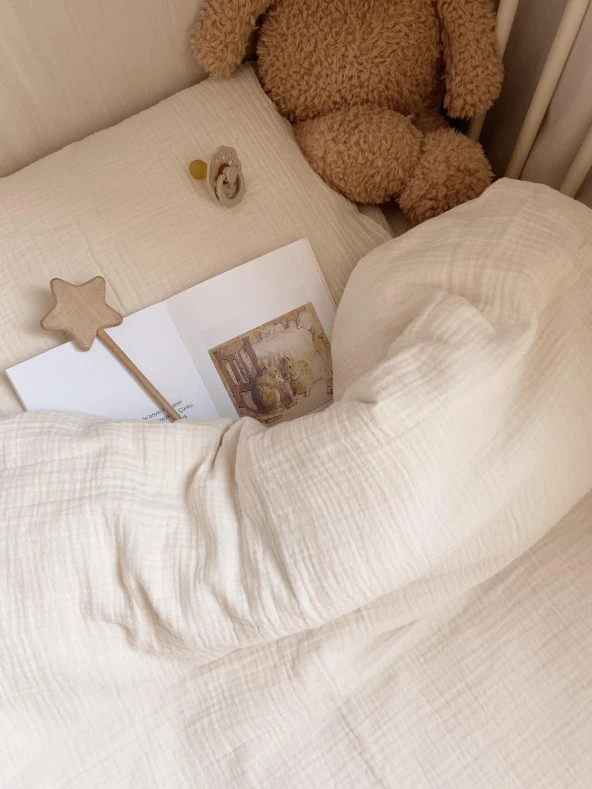 Naturaborn GOTS Organik Sertifikalı Müslin Bebek Nevresim Takımı - 4