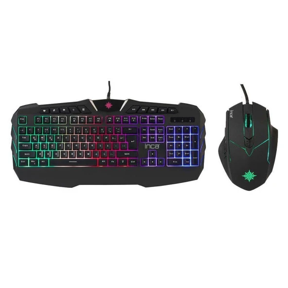 INCA Ruthless Rainbow Efect Gaming Klavye Mouse Set