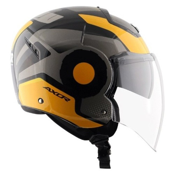 Axor Strıker Ultron - Black Yellow Gloss - Ky - Motosiklet Kask - Siyah - Sarı - 3