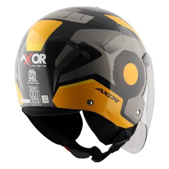 Axor Strıker Ultron - Black Yellow Gloss - Ky - Motosiklet Kask - Siyah - Sarı - 4