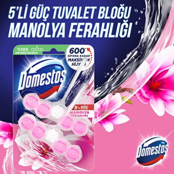 Domestos WC Blok 5'Li DuoPack Manolya 100 Gr - 3