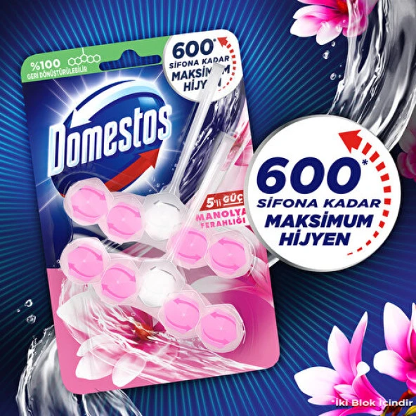Domestos WC Blok 5'Li DuoPack Manolya 100 Gr - 5
