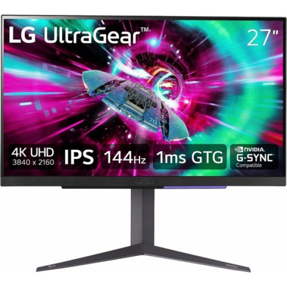 LG Ultragear 27GR93U-B 27 İNÇ 1Ms 144Hz FreeSync/G-SYNC DisplayHDR 400 UHD (3840x2160) Pivot 4K IPS