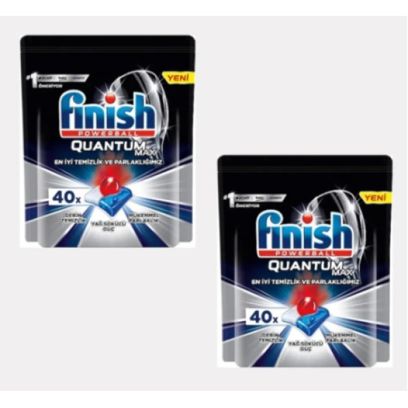 Finish Powerball Quantum Max 40'lı Bulaşık Deterjanı X2 Adet