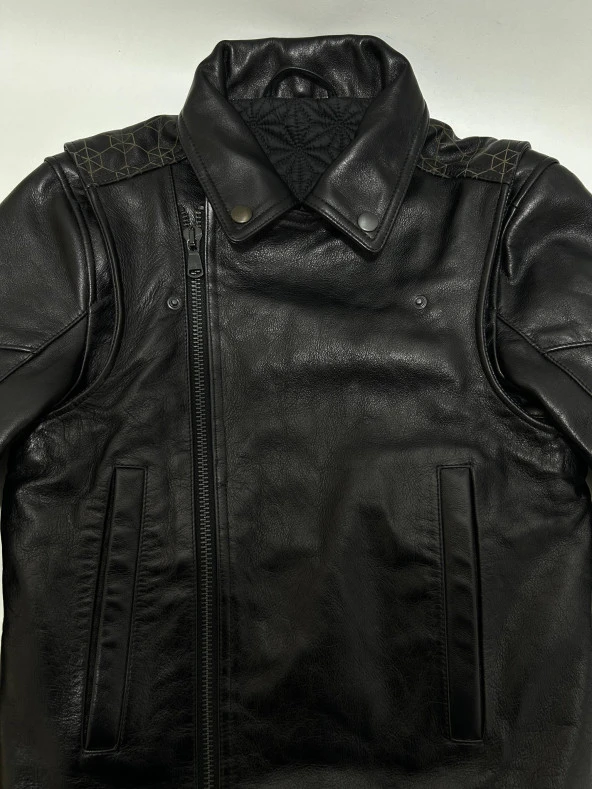 Fiocchi Sırt Desenli Kadın Deri Ceket - 6