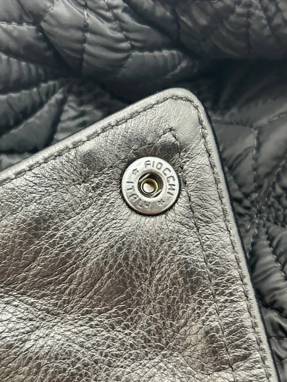 Fiocchi Sırt Desenli Kadın Deri Ceket - 7