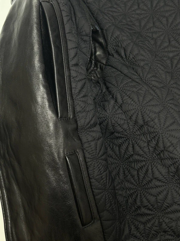 Fiocchi Sırt Desenli Kadın Deri Ceket - 8