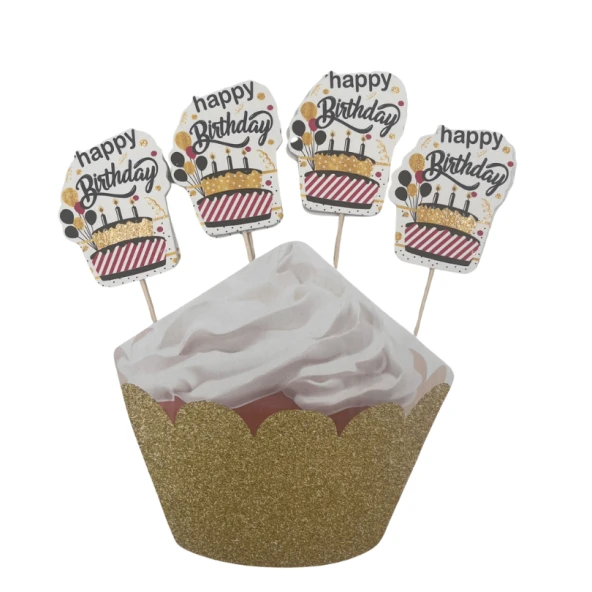 Happy Bırthday Beyaz Lüks Eva Kürdan 8 li ürün görseli 1