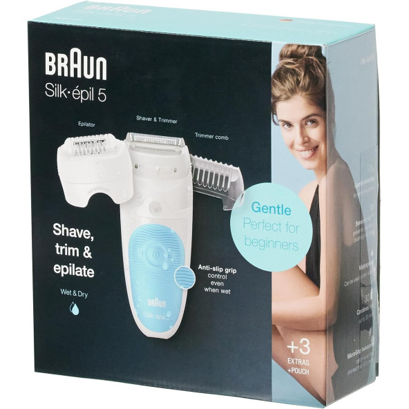 Braun Silk Epil 5 5605 -5620-SensoSmart Islak ve Kuru 3'ü 1 Arada Epilatör - 2