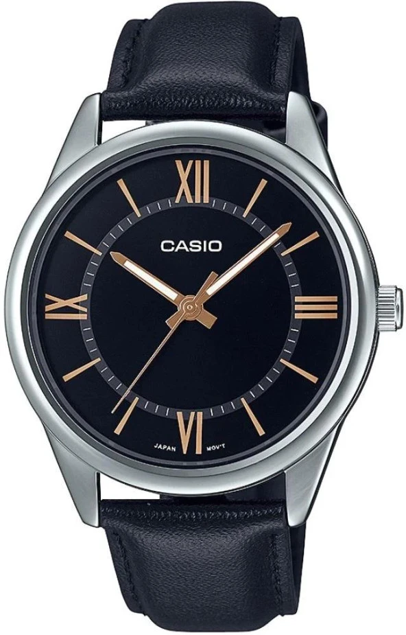 CASIO MTP-V005L-1B5UDF SİYAH DERİ KORDON ERKEK KOL SAATİ