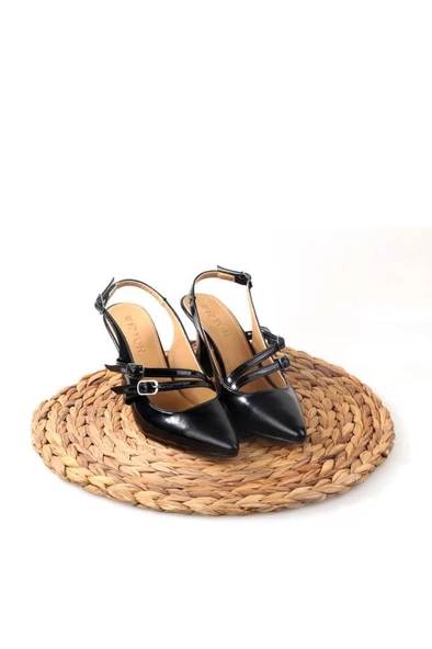 Papuçcity Wzy 02817 8,5 Cm Topuklu Kadın Arkası Açık Stiletto Ayakkabı - 4