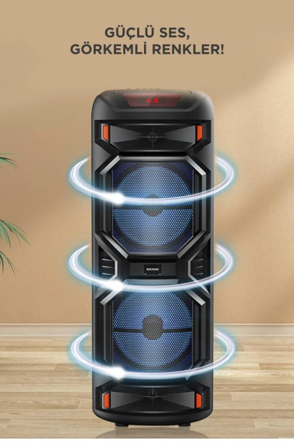 Torima D27 Siyah RGB Işıklı Mikrofonlu Kumandalı USB/TF/FM/MIC/BT Bluetooth Hoparlör - Resim 7