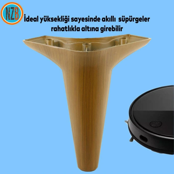 Mobilya Kanepe Sehpa TV Ünitesi Koltuk Ayağı 15 cm Kahverengi Baza Ayak 12'li Set - Resim 5