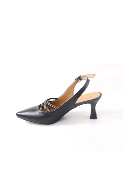 Papuçcity Wzy 02812 6 Cm Topuklu Kadın Arkası Açık Stiletto Ayakkabı - 6