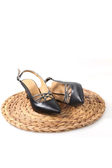 Papuçcity Wzy 02812 6 Cm Topuklu Kadın Arkası Açık Stiletto Ayakkabı - 8