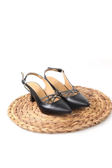 Papuçcity Wzy 02812 6 Cm Topuklu Kadın Arkası Açık Stiletto Ayakkabı - 7