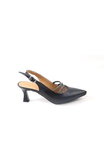 Papuçcity Wzy 02812 6 Cm Topuklu Kadın Arkası Açık Stiletto Ayakkabı - 5