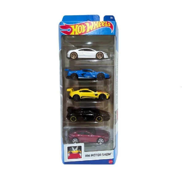 1806 Hot Wheels Beşli Araba Seti HW MOTOR SHOW HTV48