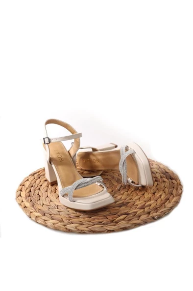 Papuçcity Wzy 02708 9 Cm Topuklu Kadın Sandalet Ayakkabı - 10