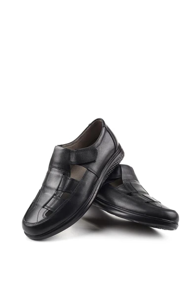 Papuç Sepeti 3899 Ortopedik Hakiki Deri Erkek Sandalet Ayakkabı - Resim 5