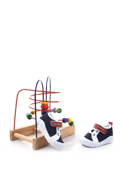 Şirin Bebe 3816 İlk Adım Ortopedik Erkek Bebek Yazlık Keten Ayakkabı - Resim 2