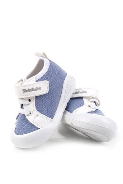 Şirin Bebe 3816 İlk Adım Ortopedik Erkek Bebek Yazlık Keten Ayakkabı - Resim 6