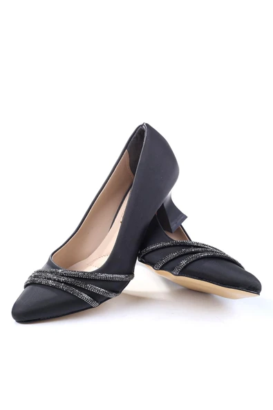 Bilener 3921 Kadın 6 cm Topuklu Taşlı & Cilt Ayakkabı - Resim 5