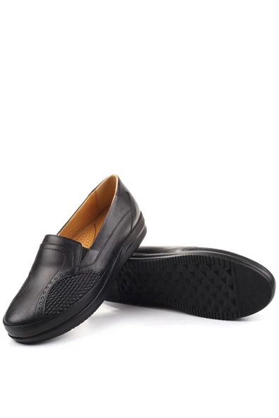 Papuç Sepeti 3775 Kadın Büyük Numara Ortopedik Taban Deri Ayakkabı - Resim 7