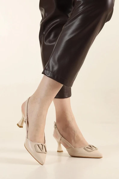 Ceylan 3913 Kadın 6 Cm Topuklu Arkası Açık Ayakkabı - Resim 2