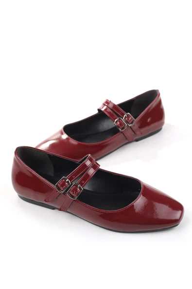 Papuç Sepeti 333 Kadın Rugan Babet Ayakkabı - Resim 2