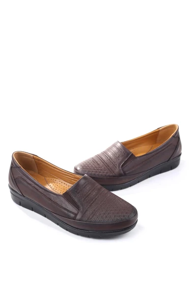 Papuç Sepeti 3769 Kadın Ortopedik Taban Deri Ayakkabı - Resim 2