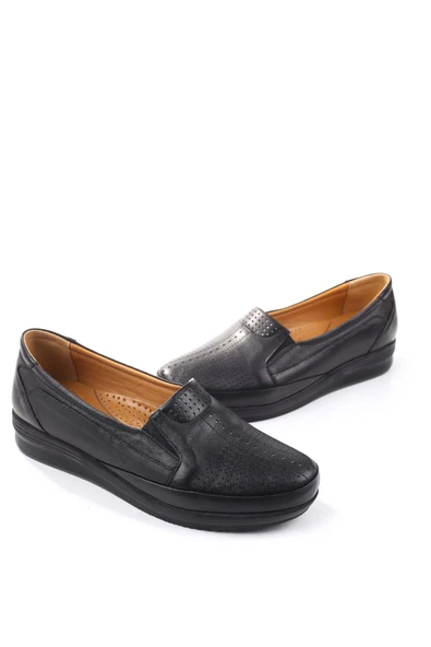 Papuç Sepeti 3771 Kadın Ortopedik Taban Deri Ayakkabı - Resim 2