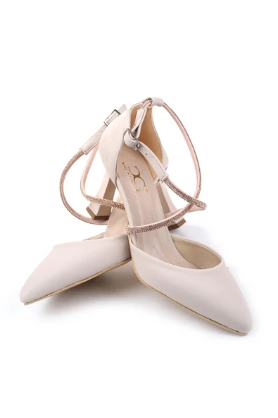 Ceylan 901 Kadın Saten Taş Detaylı  7,5 Cm Topuklu Ayakkabı - Resim 10